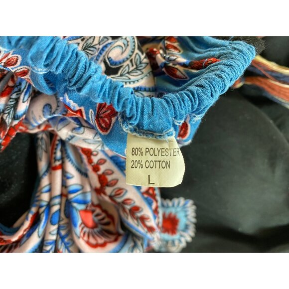 Bohemian Paisley Print Halter Maxi Dress Black Red Blue Large Hippie Beach Cute - Picture 3 of 4